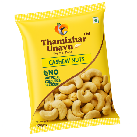 Thamizhar Unavu - Whole Cashews (Grade W320) | 100g | Gluten Free & Plant Based Protein | Premium Kaju Nuts