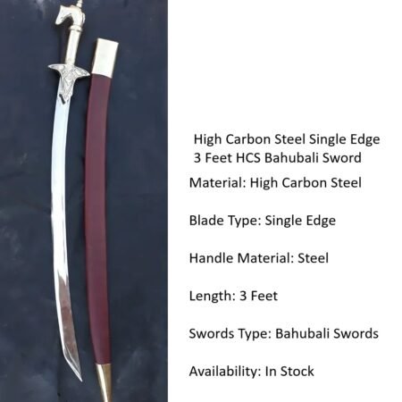 High Carbon Steel Single Edge 3 Feet HCS Bahubali Sword pack of 2