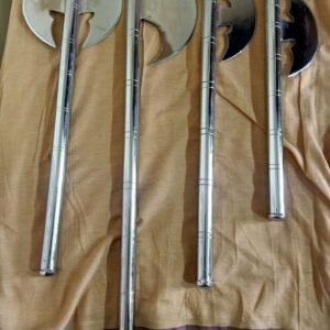 Kodari Double-Sided Decorative Battle Axe | Metal Martial Arts Training Prop | Display & Stage Use (pack of 2)