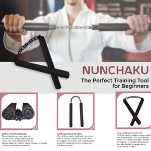 Foam Nunchaku Training Nunchucks with Chain – Martial Arts Practice Weapon