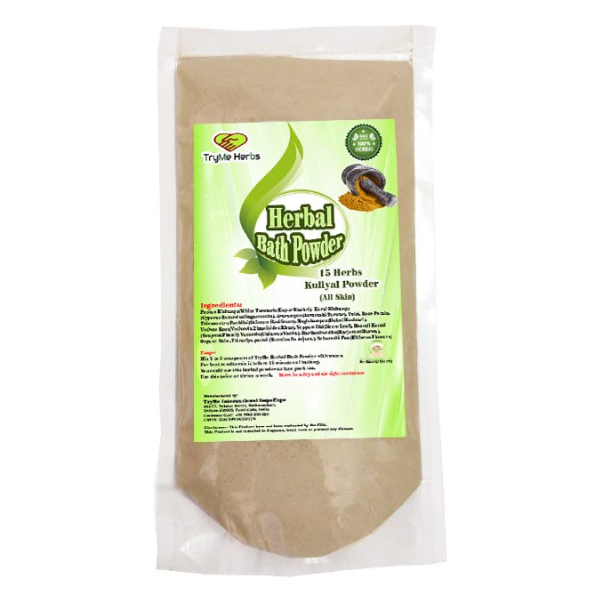 TryMe Herbs Herbal Bath Powder 100g | 15-Herb Traditional Sunnipindi Bath Powder | For Men & Women | Face & Body Care
