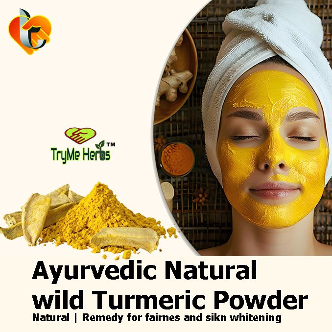 TryMe Herbs Wild Turmeric Powder (Kasturi Manjal) 100g | Curcuma Aromatica | Natural Herbal Face & Body Care Powder - Image 2